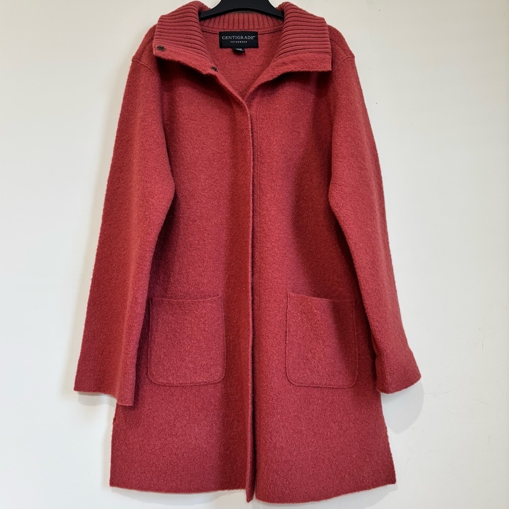 Vintage Centigrade Outerwear Orange Red Wool Button down relaxed fit warm coat M